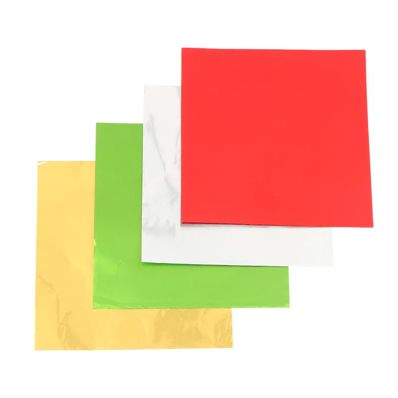 100 Bucăți 8x8Cm Multicolor Folie de Aluminiu Bomboane Ciocolată Biscuiți Cutie Hârtie de Împachetat DIY Metalic Lucios Cadou Hârtie Folie de Staniol Ambalaj