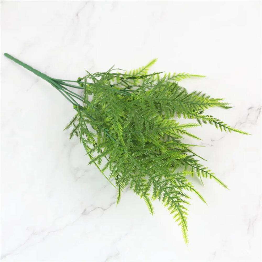 YO CHO Artificial Plants Plastic Twigs Green Grass Fake Plants Twigs Leaves Grass Flower Arrangement Wedding Party Home Decor