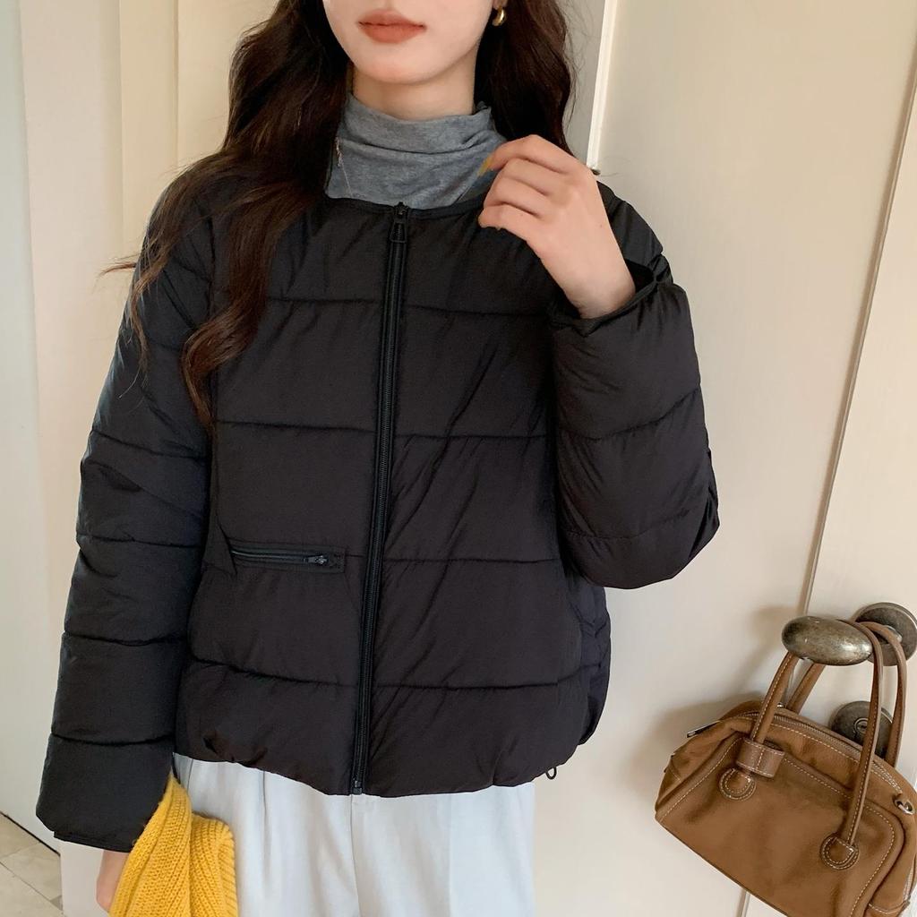 Autunno Inverno Ispessito Caldo Parka Donna Casual Carino Tinta Unita Tasca Grande Giacche Larghe Capispalla