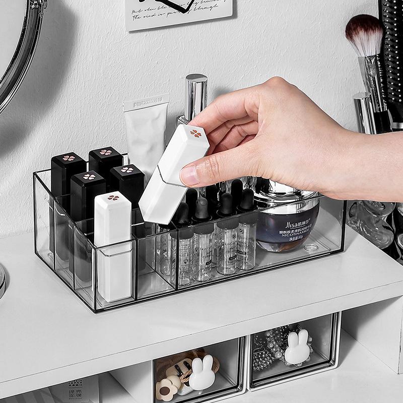Transparent Deepening Lipstick Storage Box Cosmetics Finishing Box Desktop Makeup Brush Skin Care Products Makeup Box Shelf Barrel