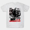 Men Black Print T-shirt Kneecap No-Cut Transfer Paper Print Cotton Tshirt