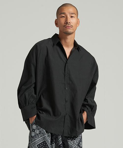Tener Cupro Shirred Shirt Black F
