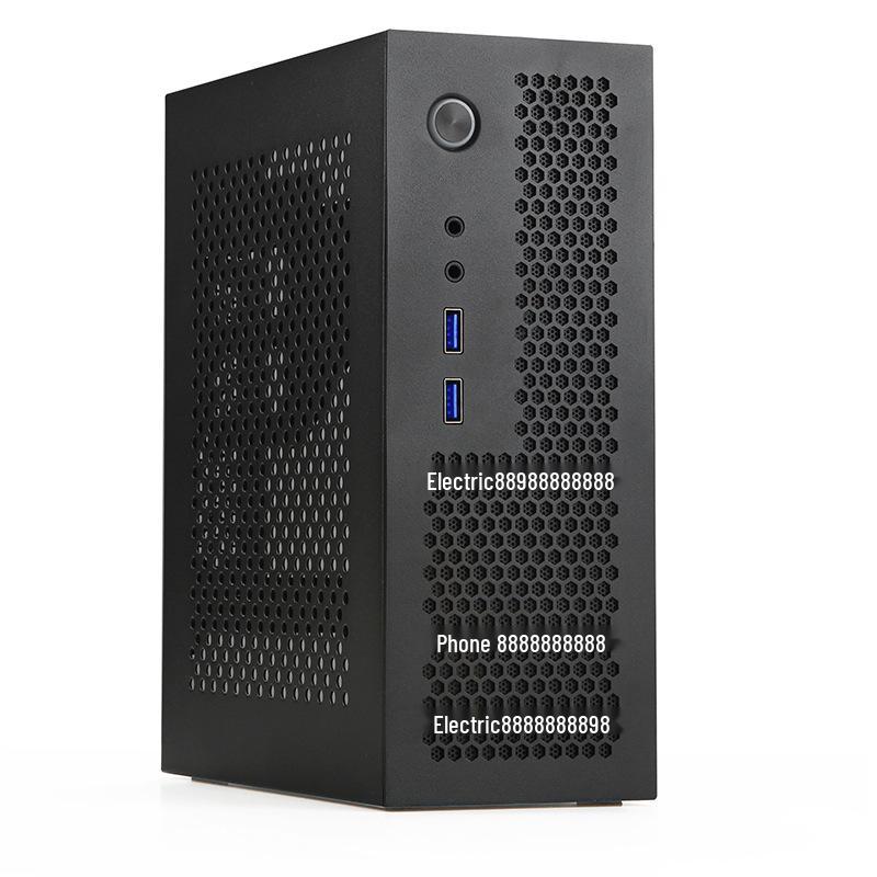 SKTC A09 Černá HTPC skříň, Stojící/Položená, Kompatibilní s ITX základní deskou, Malý 1U/Flex PSU