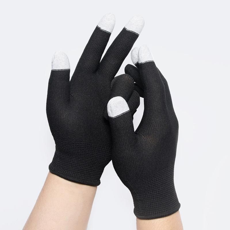 Ergonomic Breathable Sensitive Touch Display Gaming Gloves For Smartphones Lightweight Nylon Material All Hand Size 2pcs