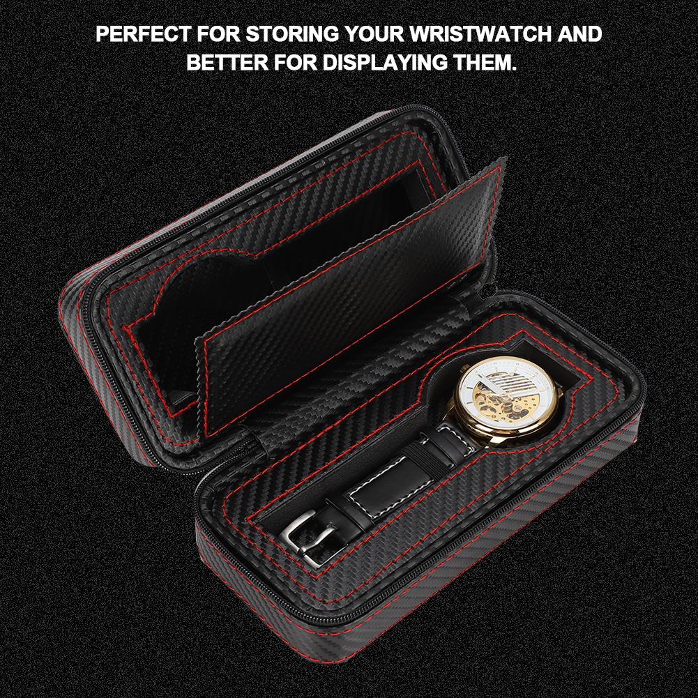 2 Grids Watch Case Organizer Wristwatch Storage Box Jewelry Display Container