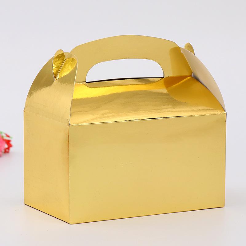 White Cardboard Handheld Cake & Biscuit Baking Box - Disposable Takeaway Packaging.
