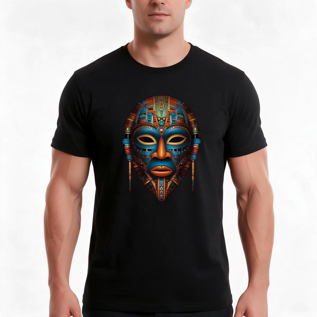 African Mask And Face African Art 4 Tshirt Summer Casual Cotton Tee Oversized Streetwear Tops Vintage Graphic Print