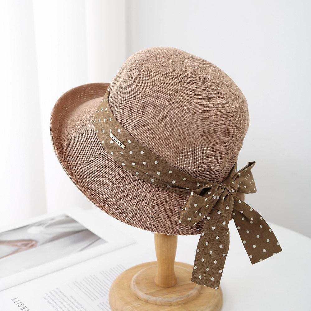 

Элегантная соломенная шляпа Outdoor 2025 с загнутыми краями и большими карнизами, черная и белая в горошек, длинная шляпа от солнца, женская дорожная шляпа от солнца Tide M（56-58cm） темно-коричневого