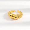 Trendy Niche Twisted Croissant Shaped Minimalist Open Index Ring Simple Statement Jewelry For Women