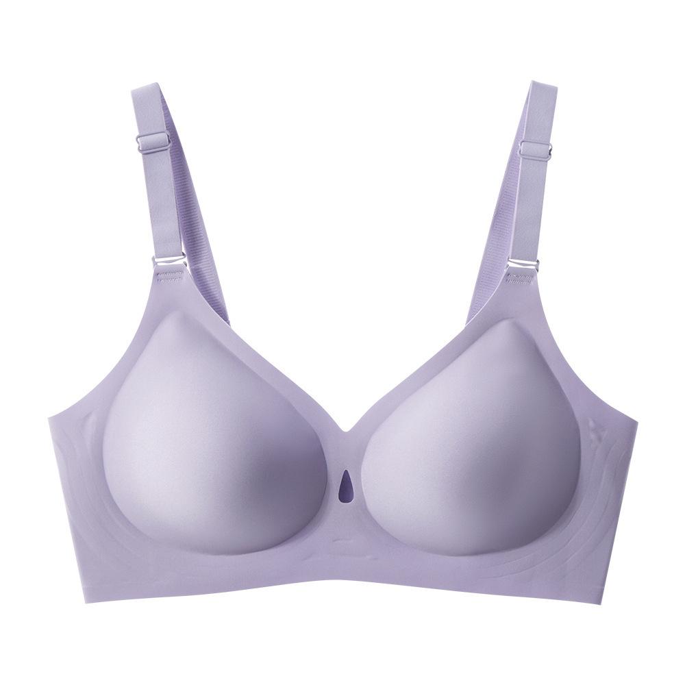Plus Size Thin Cup Seamless Wireless Bra Water Drop Soft Jelly Cup Gathered Comfort Daily Intimates for Women