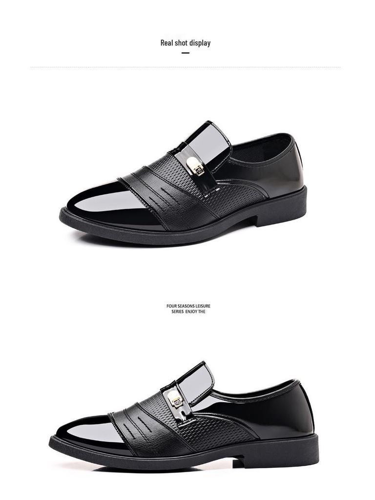 British Style Plus Size Men's Black Leather Casual Formal Shoes