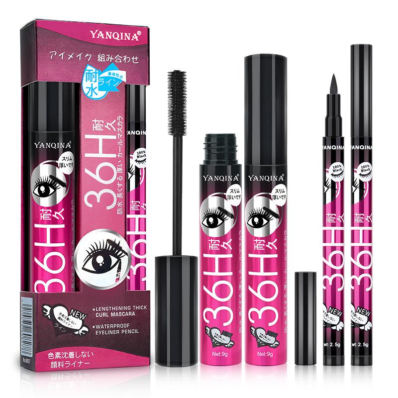 Cheap YANQINA 2in1 Waterproof Quickdrying Eyeliner Mascara Set Joom