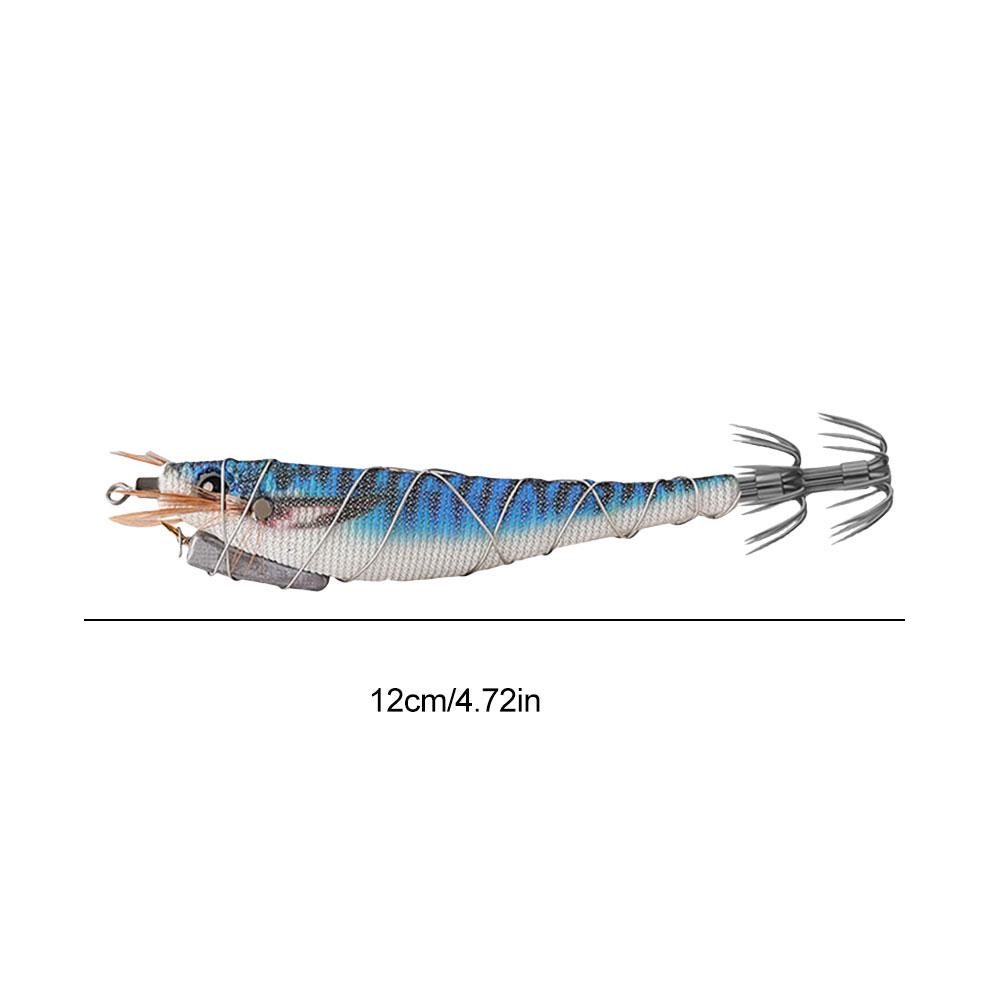 Luminous Wood Shrimp Fishing Lure 12cm 13g Cuttlefish Hard Bait Octopus Lure Artificial Bait for Saltwater Fishing