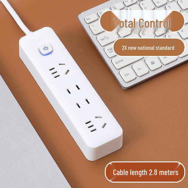 USB Socket Panel with Multi-Outlet Power Strip and Sub-Control