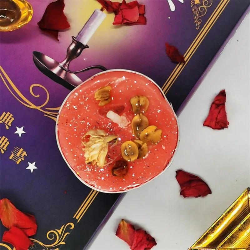 

Мини-свечи для заклинаний, свечи для чая «Намерение», неароматизированные свечи для проявления ведьмы с сухоцветами, кристалл