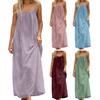 Abito estivo da donna con spalline sottili, senza maniche, schiena scoperta, maxi, ampio, fluttuante, per vacanze al mare