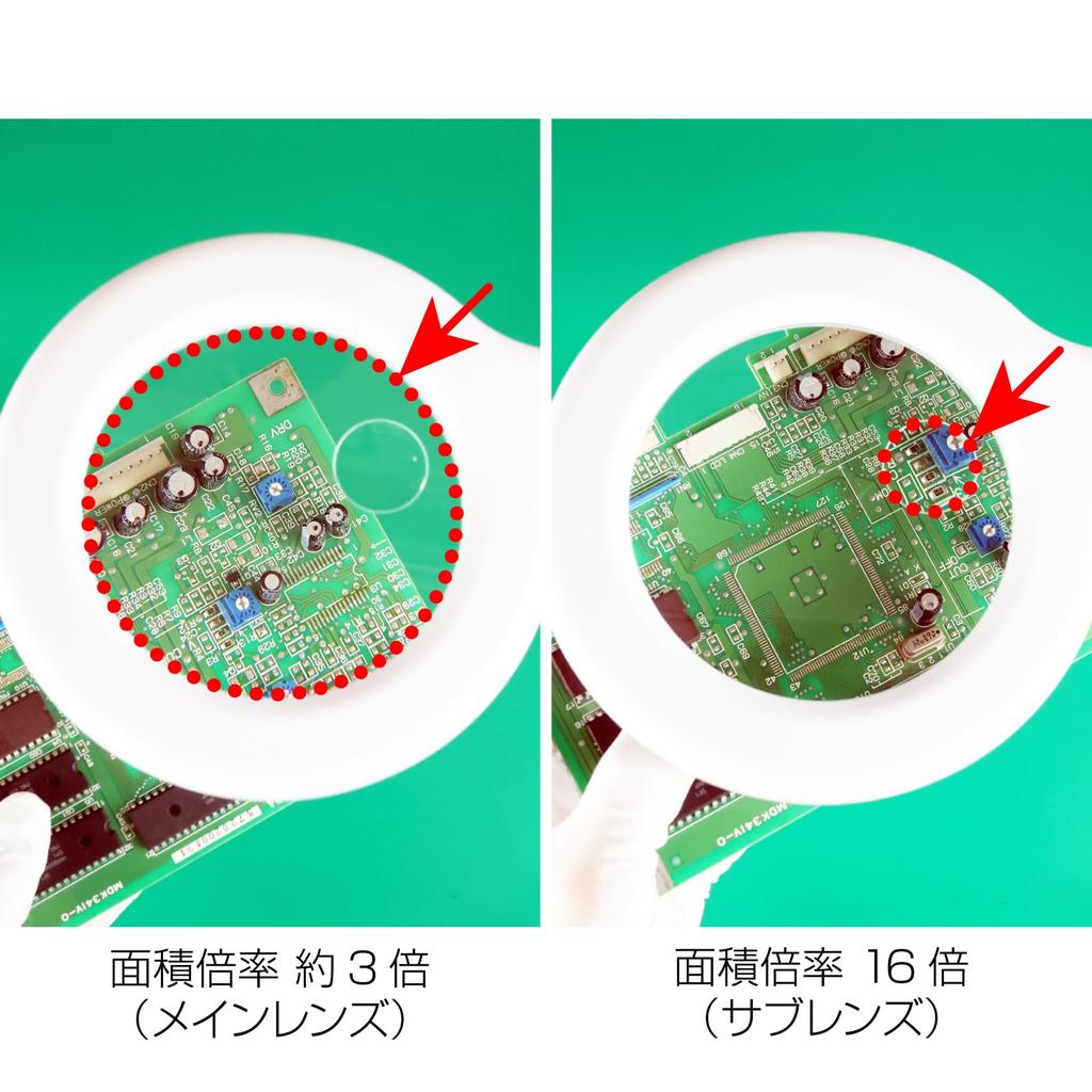 HOZAN LED Arm Tabletop Flexible Lens Cover Magnifier, Stand, Arm, Compact, Included, L-660