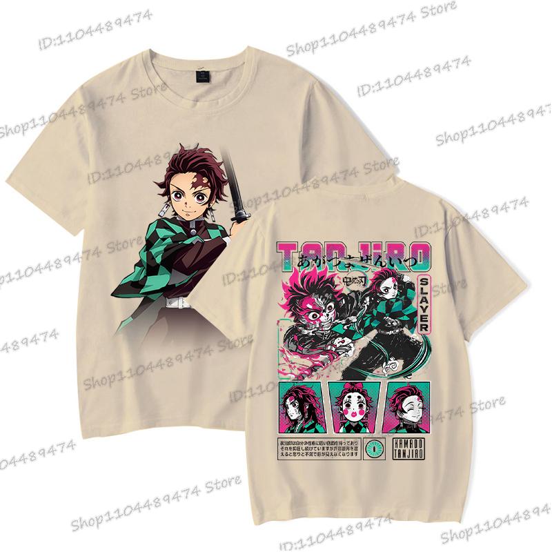 Japanisches Anime Kimetsu No Yaiba T-Shirt Tanjiro Kamado Grafik Herrenbekleidung Vintage Hip Hop Kurzarm Unisex T-Shirts Geschenke
