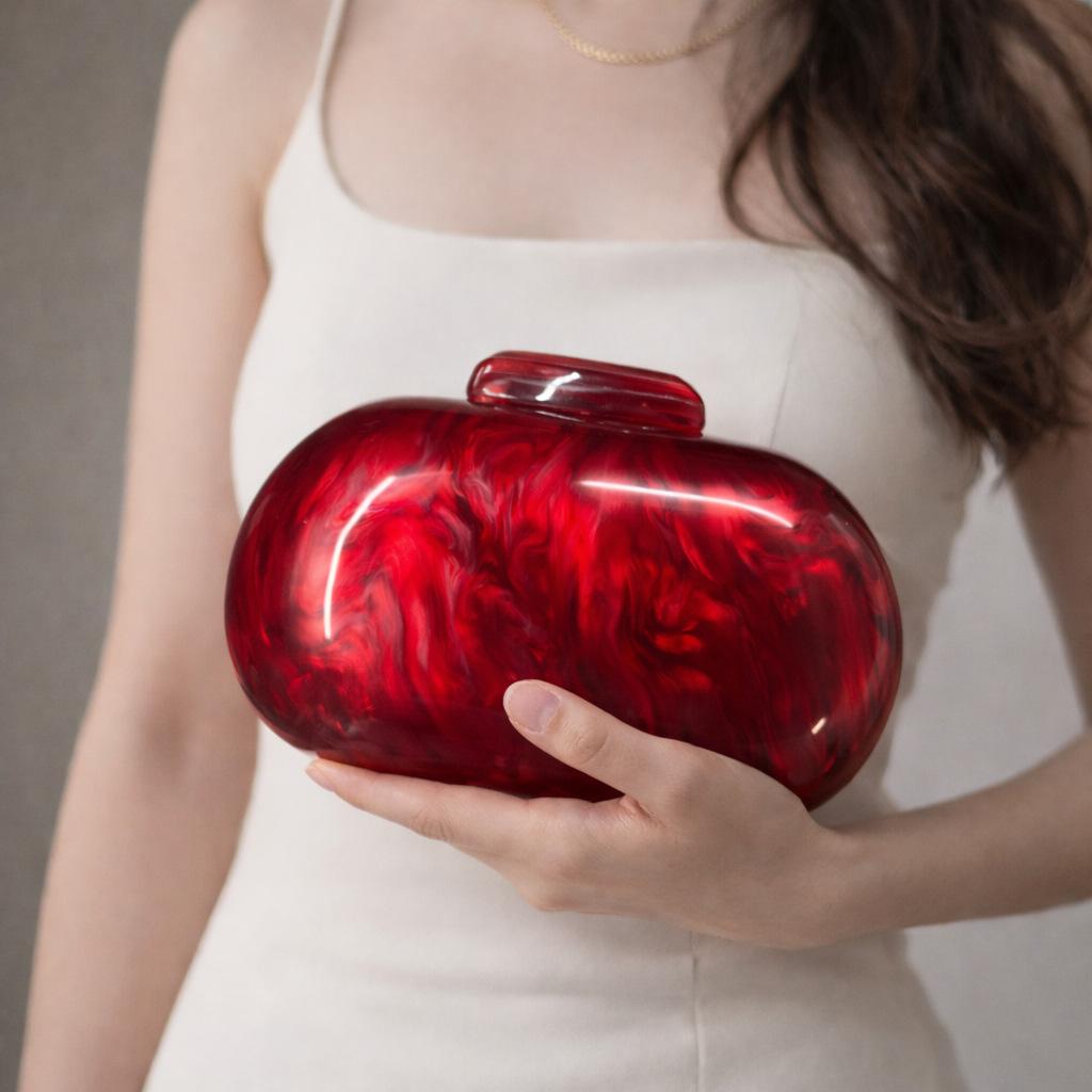 Women'S Bag Oval Shell Goose Egg Acrylic Fashion Dinner Bag Shoulder Oblique Span Bag