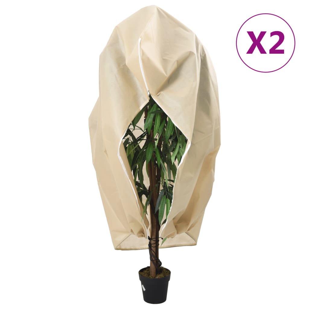 Winter Frost Protection Cover with Zipper 2 pcs 70 g m² 1.2 x 1.8 m