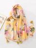 Cotton Linen Women Wild Soft Floral Print Beach Silk Scarf Shawl Femme Mujer Pareo Muffler Bufandas Stoles Hijab Bandana Summer