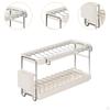 2 Tier Countertop Dish Draining Rack Organizer Kitchen with Drip Tray Space Saving Drainer