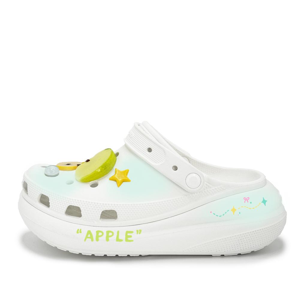 Crocs Crush Clog Rock Sugar Apple EVA Summer Fresh Cute Fruit Decorative Buckle Graffiti Hole Shoes Women's Pale Teal