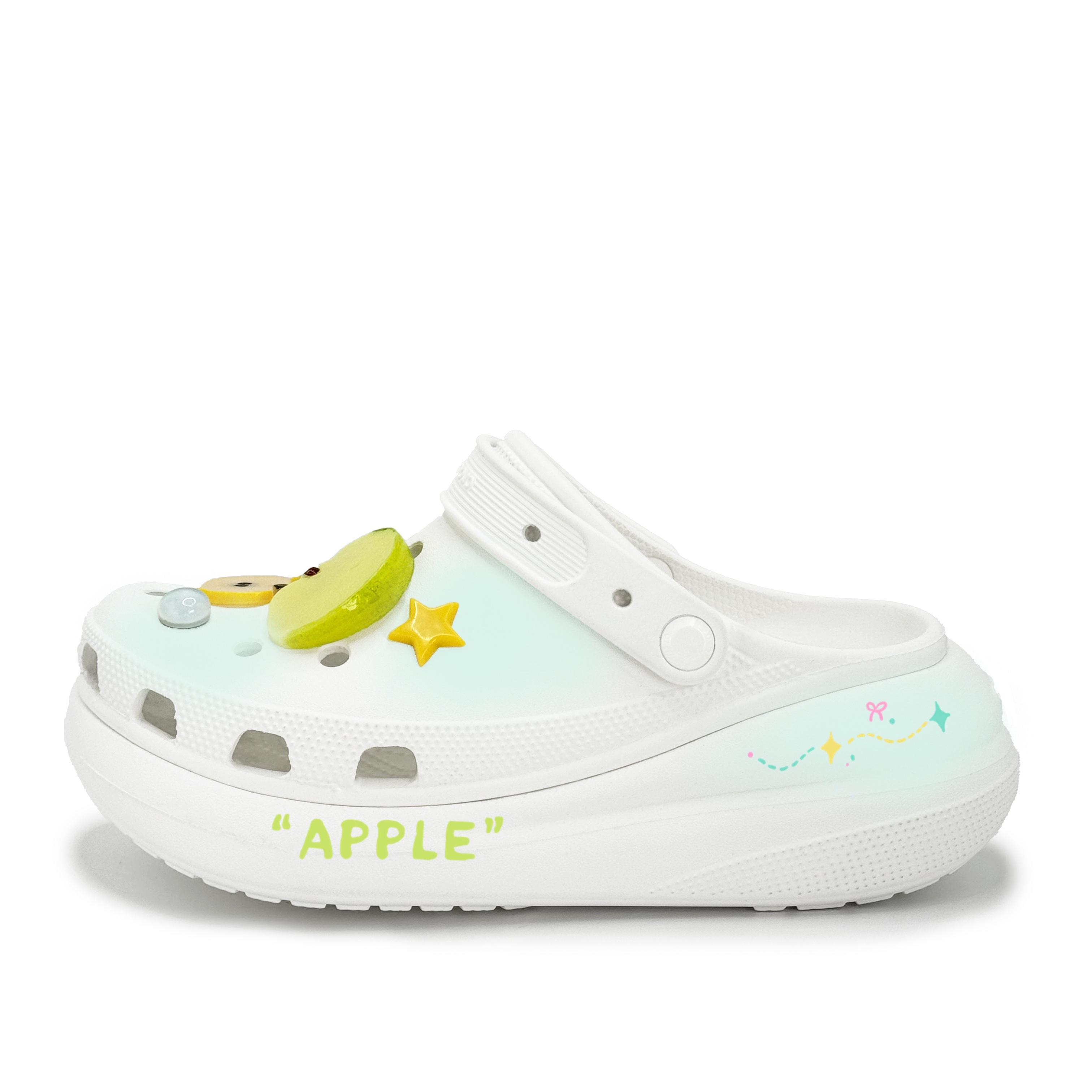 

Crocs Crush Clog Rock Sugar Apple EVA Summer Fresh Cute Fruit Decorative Buckle Graffiti Hole Shoes Women s Pale Teal 39-40 светло-голубой