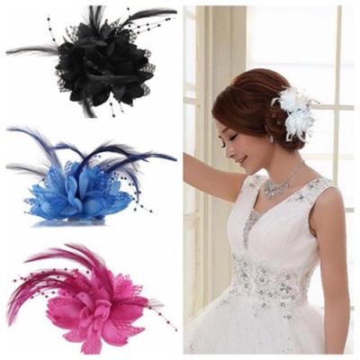 Frauen Blume Feder Corsage Haarband Pin Haar Clip Kopfbedeckung Party Dekor Geschenk Haar Dekor
