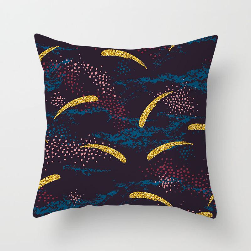 Home Products New Black Geometric Sofa Pillow Cushion Cover Digital Printing Office Cushion Cover