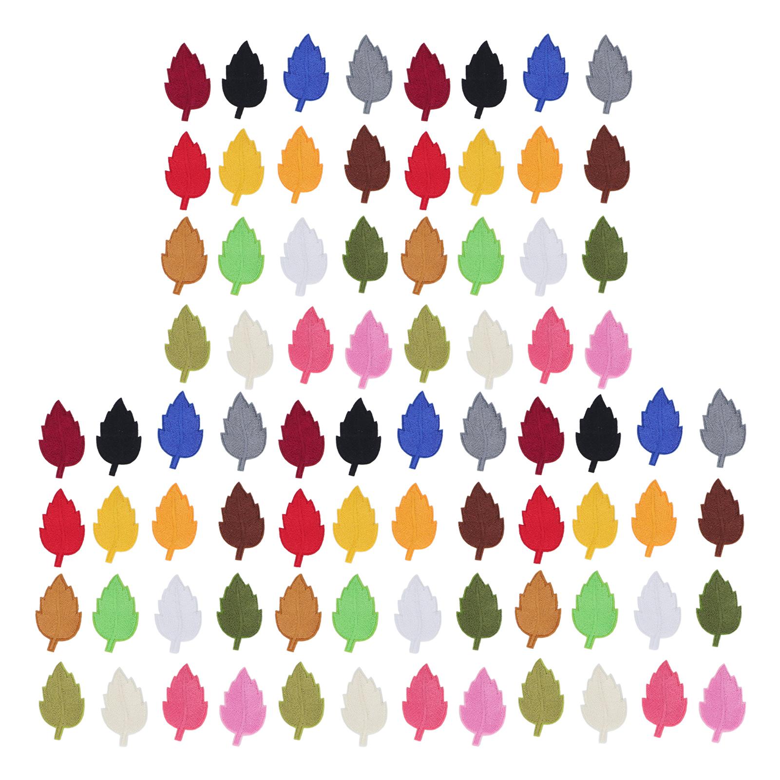 

80 шт. Мультяшные нашивки в виде листьев, красочный красивый внешний вид, не рвутся, не выцветают, для одежды, приклеиваются утюгом