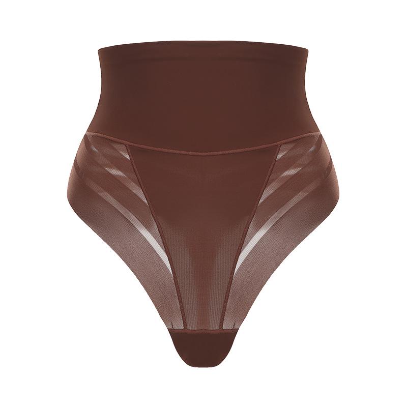 Women's High-Waisted Mesh Thong Shapewear with Tummy Control and Butt Lift