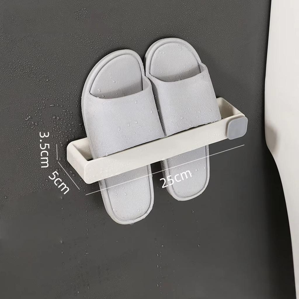 Bathroom Slipper Shelf No Punching Wall Mounted One Piece Shoe Rack Space Saving Shelf Bathroom Hanging