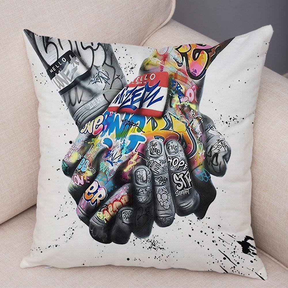 Home Decor Abstract Street Art Animal Cushion Cover Decor Graffiti Gamepad Pillowcase Sofa Home Pillowcase