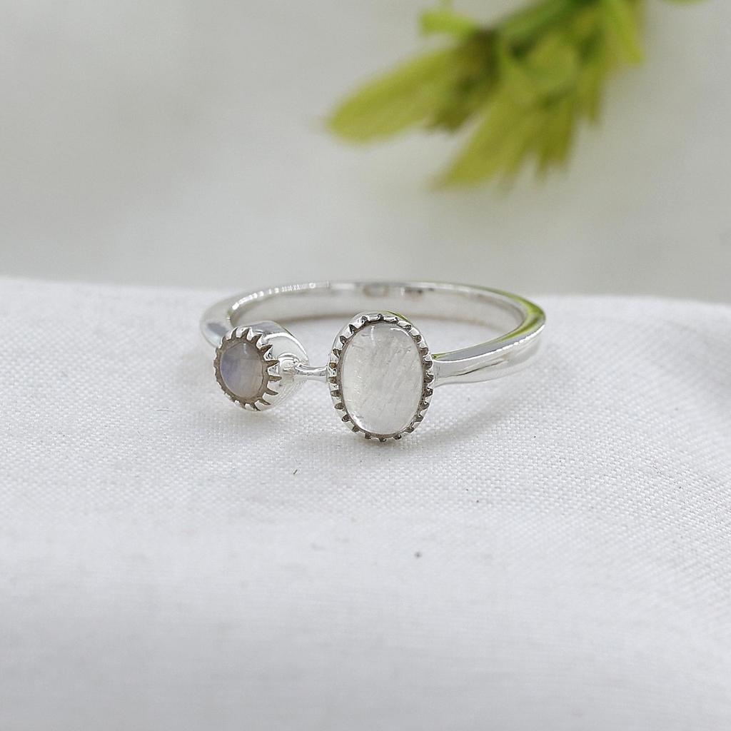 Natural Moonstone Silver Women Ring, 925 Sterling Silver Handmade Jewelry, Silver Ring, Gift For Her Ar8935