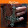 Gothic Punk Inverted Cross And Star Necklace With Zinc Alloy Geometric Pendant For Women