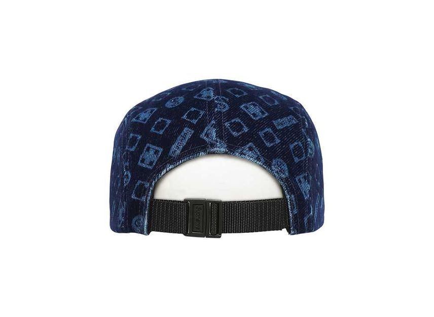 Supreme Cappellino da campo in denim floccato blu