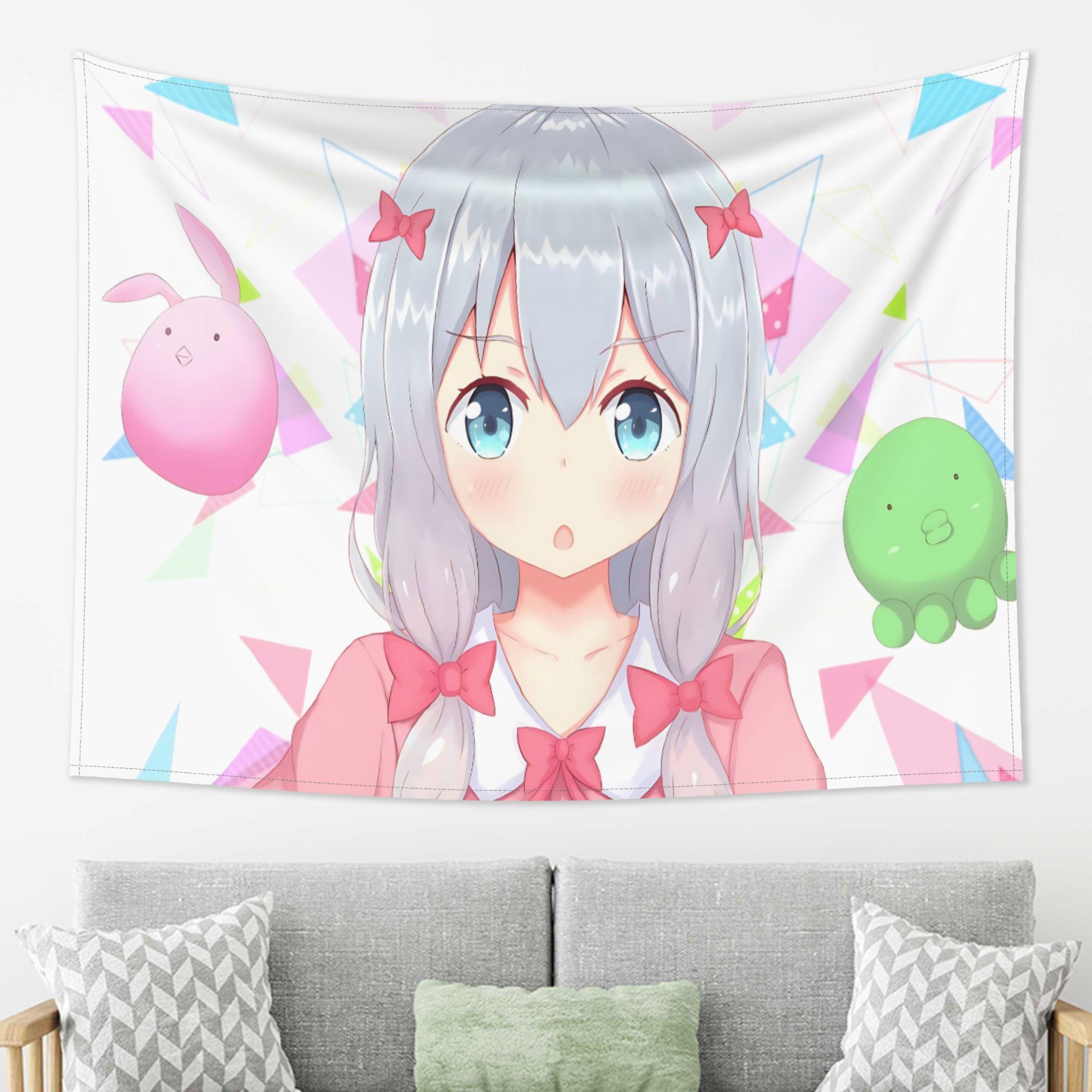 Vikama Eromanga Sensei Izumi Sagiri Tapestry Cute Girl Anime Wall Hanging For Bedroom Dorm Live Stream Backdrop Decor Banner 74x94cm(29x37in)