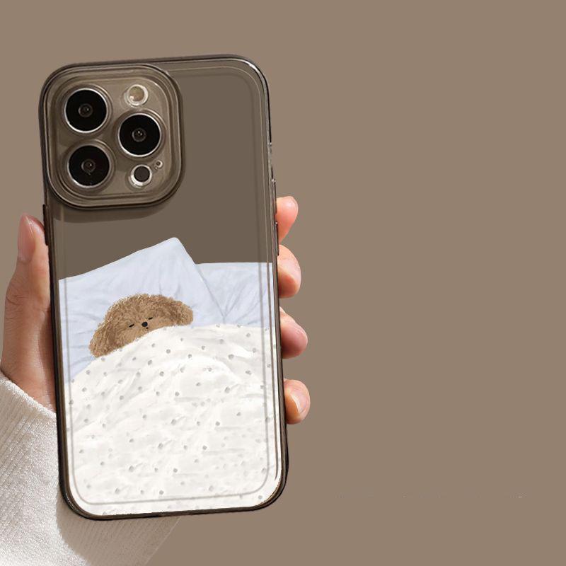 

Милый Чехол для Телефона с Спящими Собакой и Кошкой (Пара) Для iPhone 16 15 11 12 14 13 Pro Max Mini XSM XR 7 8 Plus Кавайный Мультяшный Животный Чехол iPhone 14 Pro