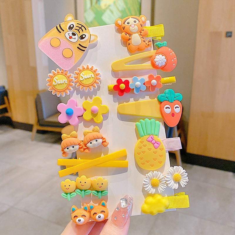 14 Pcs Hairpin Girl Children's Cute Clip Headdress Hairpin New Girl Hair Accessories Bangs Side Clip