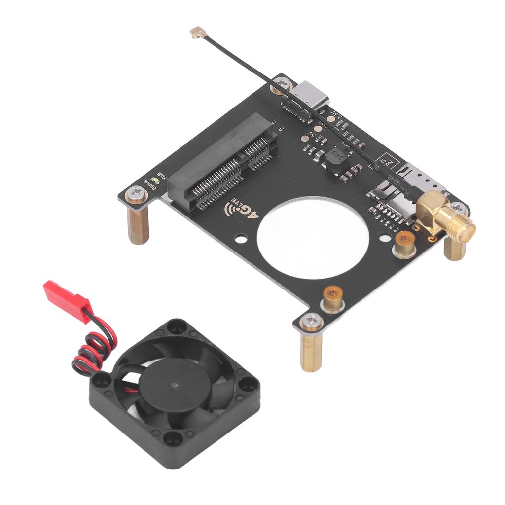 LTE 4G 3G Erweiterungsplatine Datenübertragung HAT Modul mit Lüfter für Raspberry Pi 4B 3B