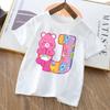Care Bears Letter AZ T Shirt for Boys Girls Cartoon Name Clothes Tops Summer Breathable Cute Anime Short Sleeve Birthday Gifts