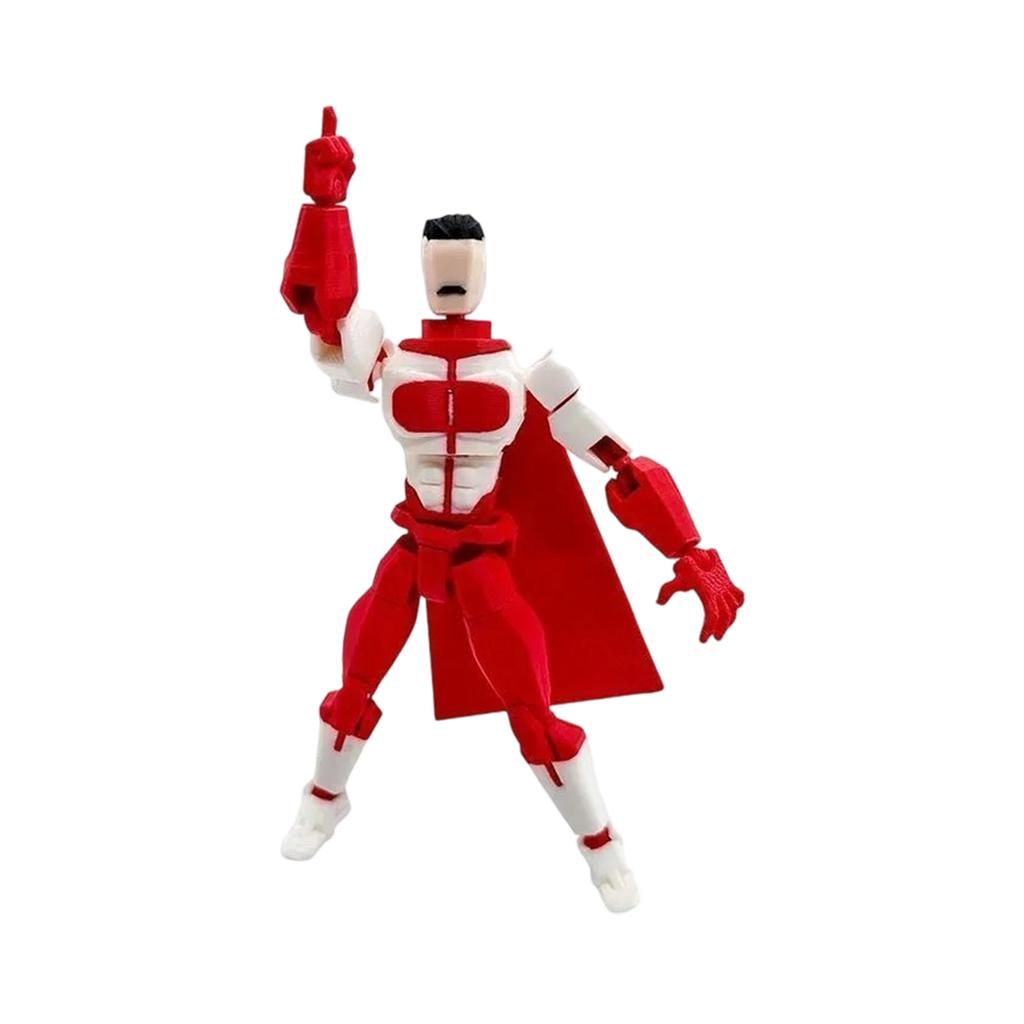 Poseable Action Figure with Articulated Joints and Removable Cape for Collectors and Display Suitable for Various Poses and Customization