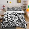 Conjunto de Roupa de Cama Listras de Zebra - Conjunto de Roupa de Cama Preto e Branco (1 capa de edredom, 2 fronhas, edredom não incluído)