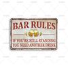 Vintage Pub Bar Club Decor Poster Metal Tin Sign Ideal Gift Bar Rules Metal Signs for Restaurant Home Wall Decor Accessories
