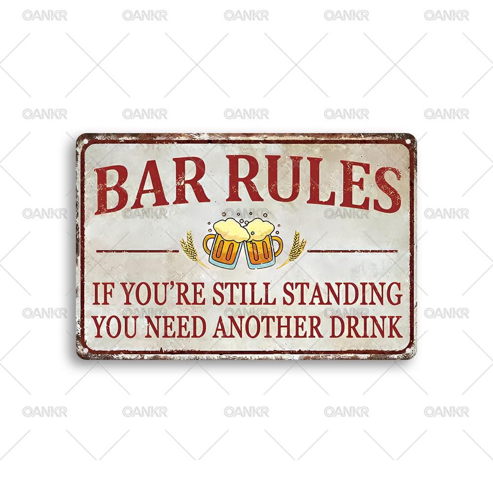 

Vintage Pub Bar Club Decor Poster Metal Tin Sign Ideal Gift Bar Rules Metal Signs for Restaurant Home Wall Decor Accessories 20x30cm