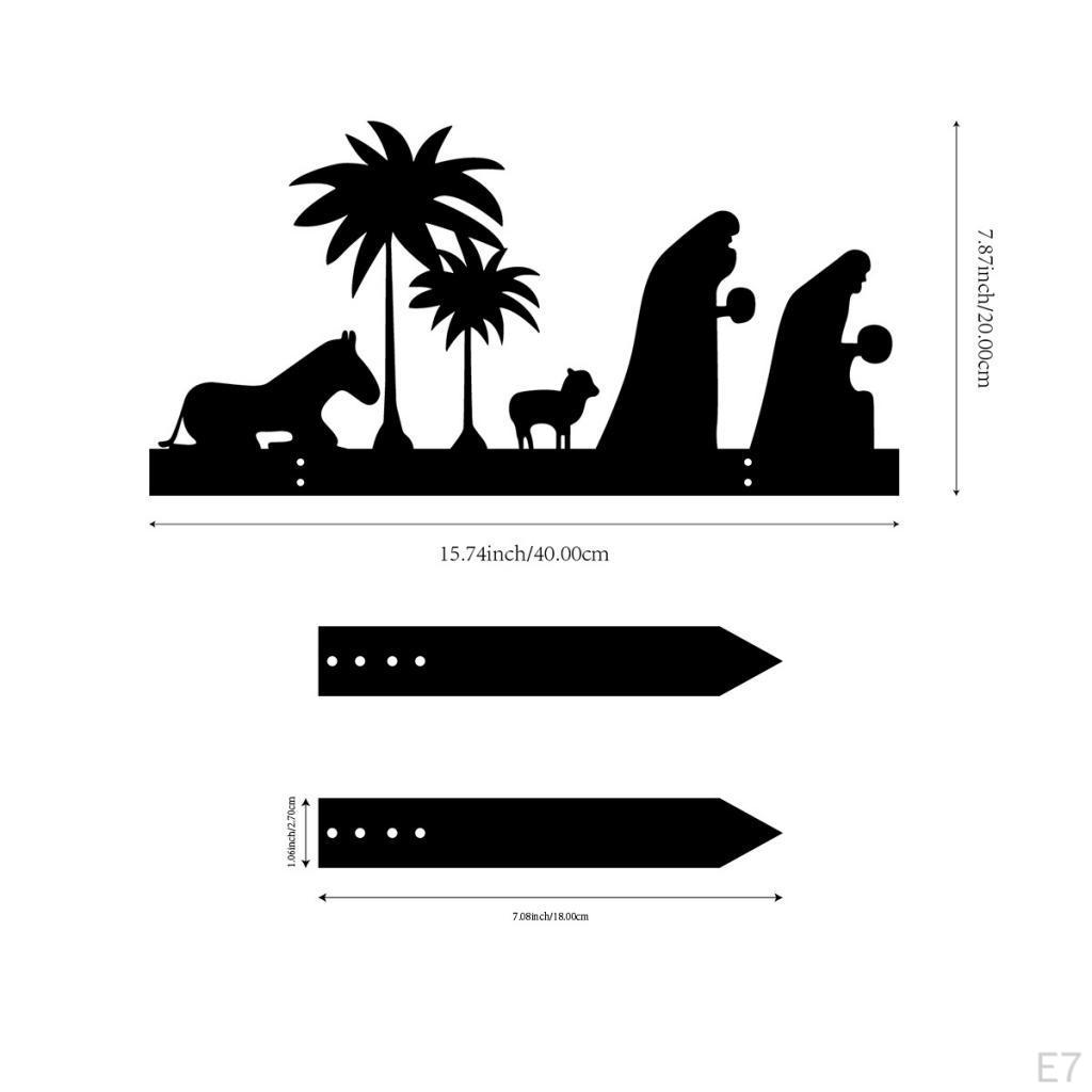 Nativity Scene Silhouette Yard Sign Decor Garden for Walkway