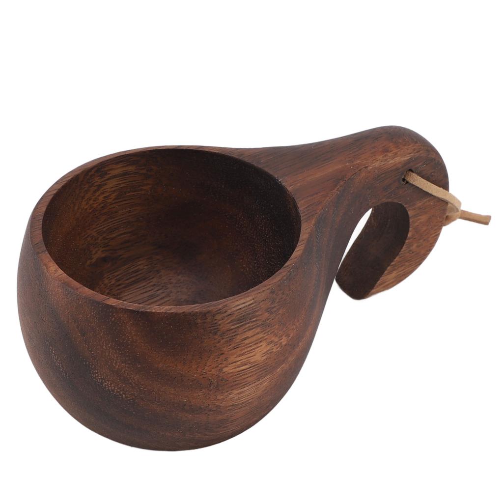 220ml Wooden Coffee Cup Comfortable Grip Handmade Eco Friendly Hot Drink Tea Cup with Anti Slip Hand
