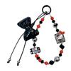 Creative new cat bow beaded mobile phone chain keychain exquisite cute bag pendant small gift wholesale
