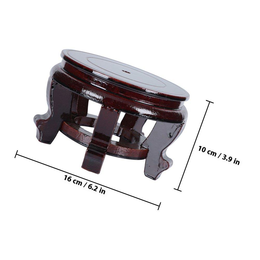 

Wood Display Base Round Sturdy Natural Wood Craft Holder for Vase Teapot Flower Pot Fish Bowl Home Decor Office Bar Desktop темно-коричневого